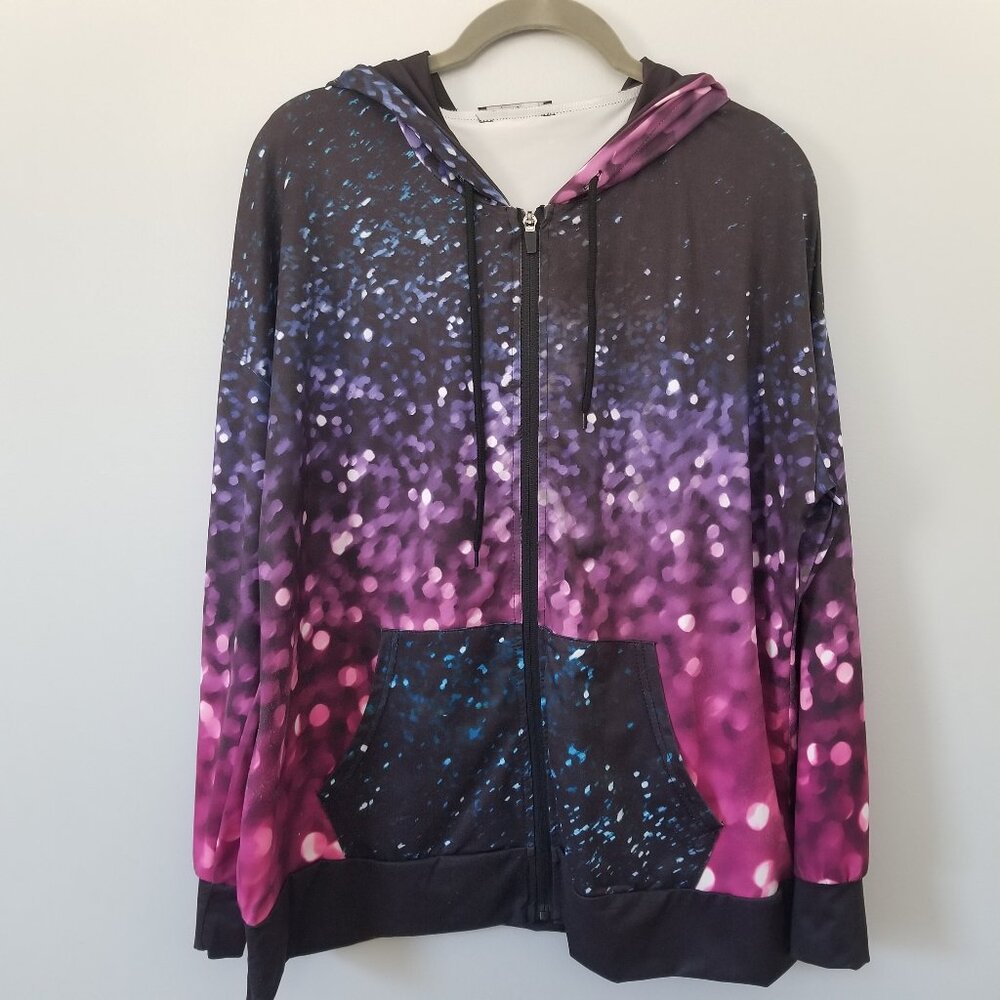 Purple glitter hoodie XL